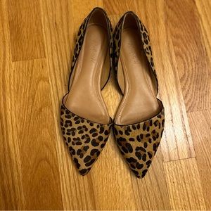 J. Crew Zoe Calf Hair D’Orsay Leopard Print Flats